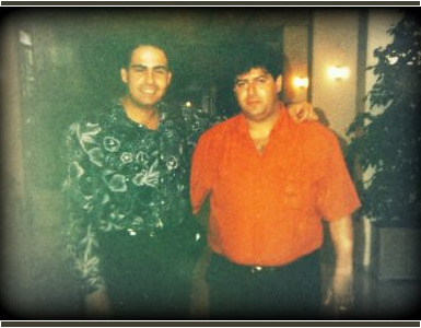 With his friend, tuba player Lefteris Zouganelis 1993