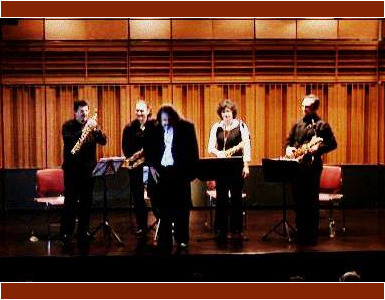 With the musicians of the Akroama saxophone quartet.